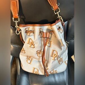Dooney & Bourke Cream and Tan Shoulder Bag